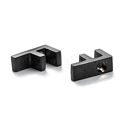 304ステンレススチールチャームイオンプレーティング（IP）  アルファベット  電気泳動黒  文字.f  8x4.5x3mm  穴：1.8mm&nbsp;STAS-K216-41F-EB
