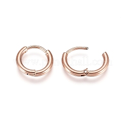 304 Stainless Steel Huggie Hoop Earrings&nbsp;EJEW-G272-02-8mm-RG