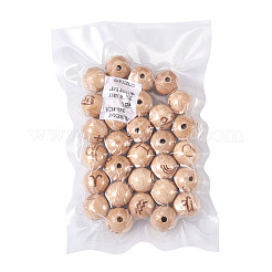 Natural Undyed Beech Beads&nbsp;WOOD-BT0001-04