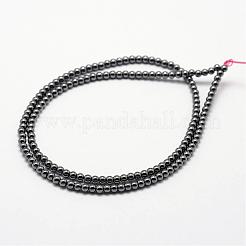Grade AA Magnetic Synthetic Hematite Bead Strands&nbsp;G-P209-04-3mm
