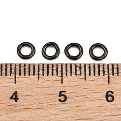 304ステンレススチールオープン丸カン  イオンプレーティング（ip）  ブラック  4x0.9mm  内径：2.3mm  19ゲージ&nbsp;SA-CBAF81C-01G-EB