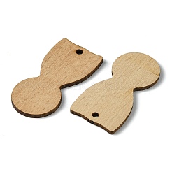 ウッドペンダント  魚のチャーム  淡い茶色  49x24x2.5mm  穴：3mm&nbsp;WOOD-G020-05