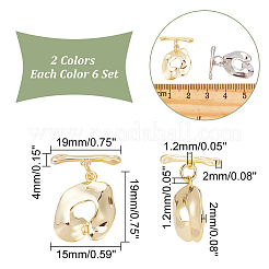 12 Sets 2 Colors Brass Toggle Clasps&nbsp;KK-AR0003-11