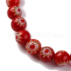 Handmade Millefiori Lampwork Beads Strands&nbsp;LAMP-G164-02B