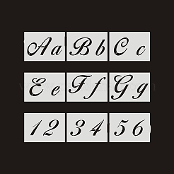 文字 a 〜 z/数字/記号 ペット プラスチック中空絵画シルエット ステンシル  diy描画テンプレート落書きステンシル  混合図形  21x15cm  36個/セット&nbsp;DRAW-PW0009-03