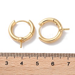 真鍮フープピアスパーツ  カドミウムフリー＆ニッケルフリー＆鉛フリー  リング  18KGP本金メッキ  21x18x5mm  ピン：0.9mmと1.1mm&nbsp;KK-B105-03G-02