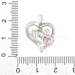 Mother's Day Brass Pave Pink Cubic Zirconia Pendants&nbsp;CU-CBAFB7D-06P-02