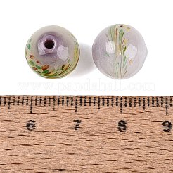 手作りランプワークビーズ  丸い風景  紫色のメディア  11.5~12.5mm  穴：1.2~2mm&nbsp;LAMP-T023-02B-04