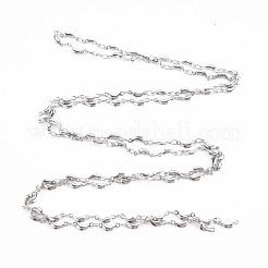 変色しない201ステンレススチールのムーン＆オーバルリンクチェーン  ハンダ付け  ステンレス鋼色  10x4x2mm  約3.28フィート（1m）/連&nbsp;STAS-N092-112