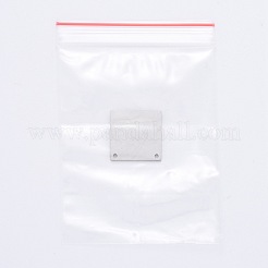 変色しにくい201ステンレススチールペンダント  鏡面研磨仕上げ  正方形  ステンレス鋼色  16x16x1mm  穴：1mm&nbsp;STAS-S105-T614-1-16