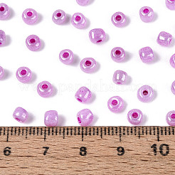 ガラスシードビーズ  セイロン  ラウンド  ミディアム蘭  6/0  4mm  穴：1.5mm  約4500個/ポンド&nbsp;SEED-A011-4mm-150