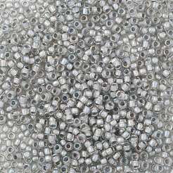 TOHOラウンドシードビーズ  日本製シードビーズ  （261)つの内側の色のabクリスタル/グレーの裏地  8/0  3mm  穴：1mm  約1110個/50g&nbsp;SEED-XTR08-0261