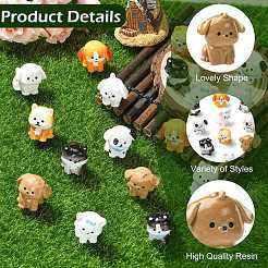 20Pcs 10 Styles Resin Dog Display Decorations&nbsp;DJEW-CJC0010-008
