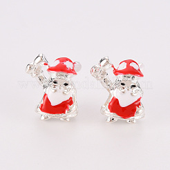 Christmas Alloy Enamel European Beads&nbsp;MPDL-R043-01S
