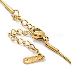Ion Plating(IP) 304 Stainless Steel Heart Pendant Necklace with Round Snake Chains for Women&nbsp;LS-NJEW-G085-13G
