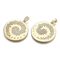 Brass Micro Pave Clear Cubic Zirconia Pendants&nbsp;ZIRC-N039-061-NF