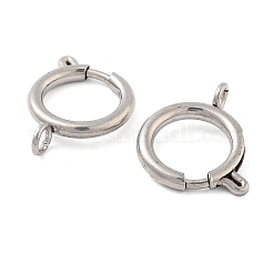 変色しない304ステンレススチールスプリングリング留め具  ステンレス鋼色  20x16x2.5mm  穴：3mm&nbsp;STAS-E104-09D-P