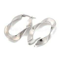 Tarnish Resistant 202 Stainless Steel Irregular Oval Hoop Earring&nbsp;EJEW-H003-10P