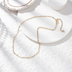 2.5mm 304ステンレススチールペーパークリップチェーンネックレス  変色しない  ゴールドカラー  15.75インチ（40cm）&nbsp;NJEW-JN05502