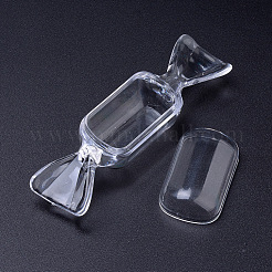 プラスチックビーズ収納ケース  キャンディ  透明  8.7x2.3x2.6cm&nbsp;CON-S042-05