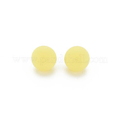 不透明なアクリルビーズ  艶消し  穴がない  ラウンド  きいろ  6mm  約3900個/500g&nbsp;PAB702Y-B01-01