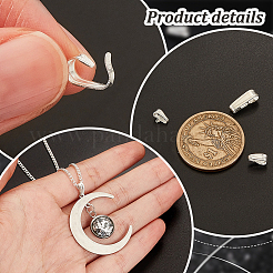 12個3サイズ925スターリングシルバースナップオンベイル  銀  6.5~8x2.5~4x3.5~5mm  4個/スタイル&nbsp;STER-PH0001-60