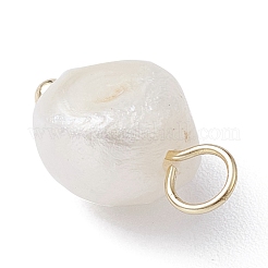 天然パールポテトチャーム  真鍮のループを有します  ゴールドカラー  13~15x6~8x6mm  穴：2.8mm  3個/セット&nbsp;PALLOY-JF02199-03