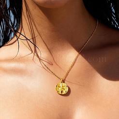 Summer Ocean 304 tainless Steel Starfish Coin Pendant Necklaces for Women&nbsp;HZ2181-1