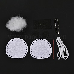 DIY Panda Non Woven Fabric Embroidery Keychain Kits&nbsp;DIY-F071-06