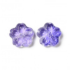 透明通常ガラスビーズ  花  ミックスカラー  13x13.5x6mm  穴：1.2mm&nbsp;X-GLAA-C022-01