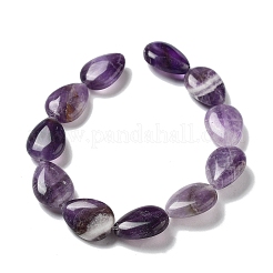 天然石アメジストビーズ連売り  フラットティアドロップ  17.5~18x13~13.5x6mm  穴：1.2~1.4mm  約11個/連  7.56''（19.2センチメートル）&nbsp;G-P528-L05-01