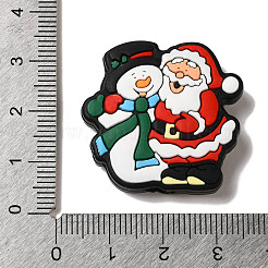 クリスマスシリーズ シリコンビーズ  カラフル  サンタクロース  29x30.5x7.5mm  穴：2mm&nbsp;SIL-S006-01A