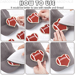 Rugby Theme Towel Embroidery Style Cloth Iron on/Sew on Patches&nbsp;DIY-WH20032-21B