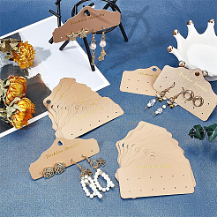 100種類のスタイルのプラスチック製イヤリングディスプレイペーパーカード2枚  言葉で  ジュエリーディスプレイ用  ミックスカラー  3.6~5.1x8x0.05cm  穴：6mm  100個/セット&nbsp;DIY-PH0002-94