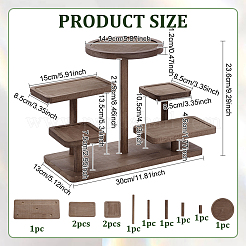 5-Tier Tabletop Wood Plant Storage Display Riser Stands&nbsp;ODIS-WH0038-325A