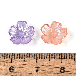 Transparent Acrylic 5-Petal Flower Bead Caps&nbsp;JACR-T004-02M
