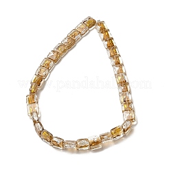 手作りの金箔と銀箔のランプワークビーズ  正方形  ダークチソウ  12.5~13x12x6~6.5mm  穴：1~1.2mm&nbsp;FOIL-C001-01A-05