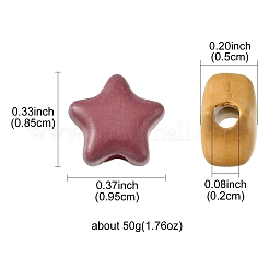 スプレー塗装された不透明なアクリルビーズ  スター  ミックスカラー  8.5x9.5x5mm  穴：2mm  50 G /袋&nbsp;MACR-YW0001-99