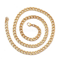 Men's PVD Vacuum Plating 304 Stainless Steel Cuban Link Chain Necklaces&nbsp;NJEW-I248-04G