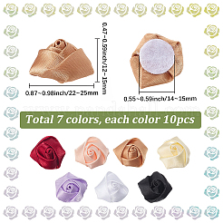 70Pcs 7 Colors Polyester Rose Flower Ornament Accessories&nbsp;DIY-GF0013-42