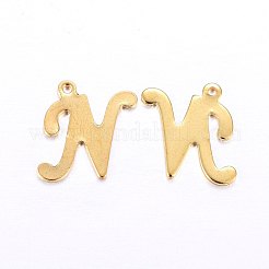 ステンレスペンダント201個  文字L  ゴールドカラー  文字.n  14.5x12x1mm  穴：1mm&nbsp;STAS-O098-03G-N