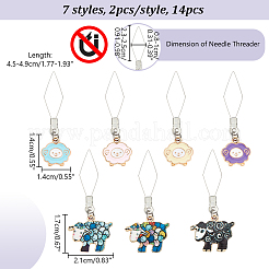 14Pcs 7 Styles Sheep 304 Stainless Steel Threader&nbsp;DIY-AB00057