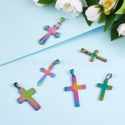 6Pcs 6 Style Ion Plating(IP) 304 Stainless Steel Pendants&nbsp;STAS-SZ0002-04
