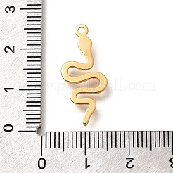 真鍮チャーム  スネークチャーム  18KGP本金メッキ  24x10.5x2mm  穴：1.4mm&nbsp;KK-K294-13G
