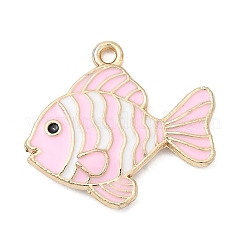 合金エナメルチャーム  魚  ゴールドカラー  ミックスカラー  20x21.5x2.7mm  穴：1.5mm&nbsp;FIND-C079-01G