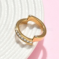 304 Stainless Steel Micro Pave Cubic Zirconia Finger Rings for Women&nbsp;RJEW-F205-01E-G