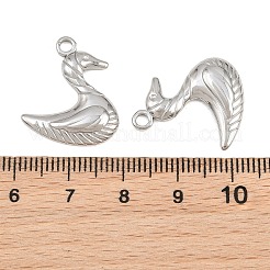 304ステンレスペンダント  アヒルのチャーム  プラチナ  22x18x2.5mm  穴：2mm&nbsp;SA-CBA0F84-09P