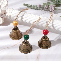 3Pcs 3 Colors Iron Bell Pendant Decoration&nbsp;HJEW-JM02235