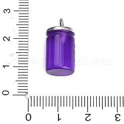不透明樹脂ペンダント  白金鉄パーツ  ジャム瓶のチャーム  パープル  20x10x10.5mm  穴：1.8mm&nbsp;LS-RE-CBA08CD-10B