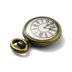 合金エナメルチャーム  クロック  アンティークブロンズ  17x11.5x3mm  穴：1x1mm&nbsp;FIND-G020-A01-AB